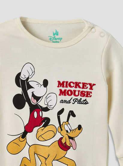 Disney Cotton Crew Neck Long Sleeves Sleepsuit with Mickey Mouse Print-baby-boys-clothing-nightwear-sleepsuits-image-4