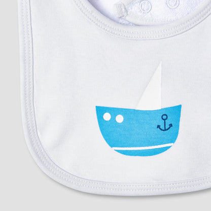 Juniors Round Neck Sleepsuit with Bib - Cotton - Long Sleeves
