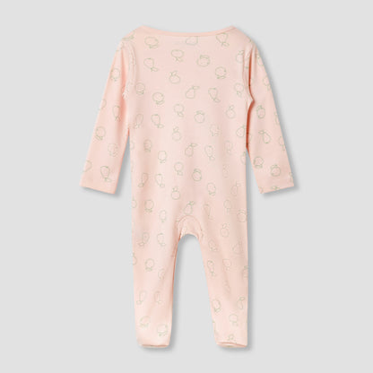 Juniors Round Neck Sleepsuit with Closed Feet - Cotton - Long Sleeves