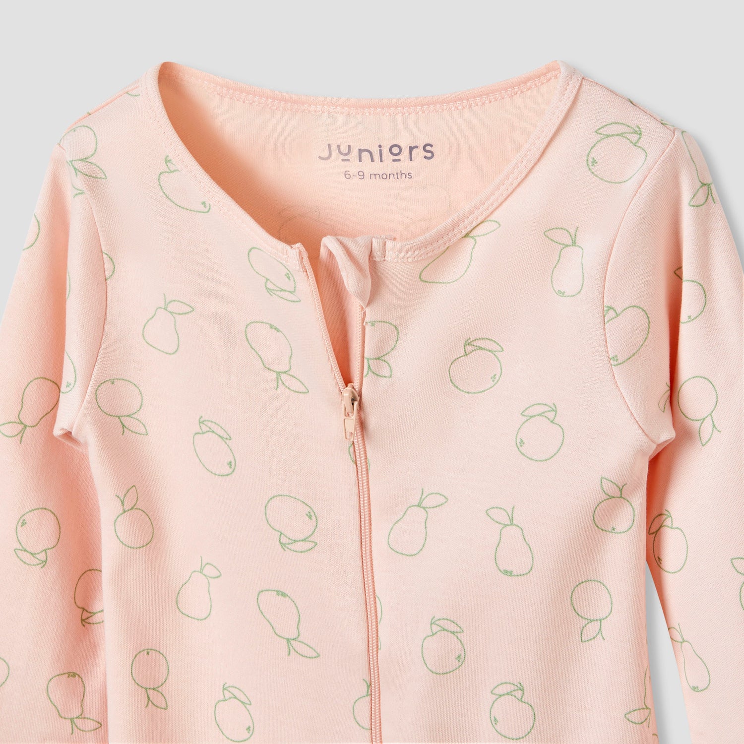 Juniors Round Neck Sleepsuit with Closed Feet - Cotton - Long Sleeves