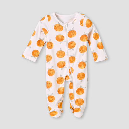 Pack of 3 Juniors Cotton Round Neck Long Sleeves Sleepsuit with Zip Closure