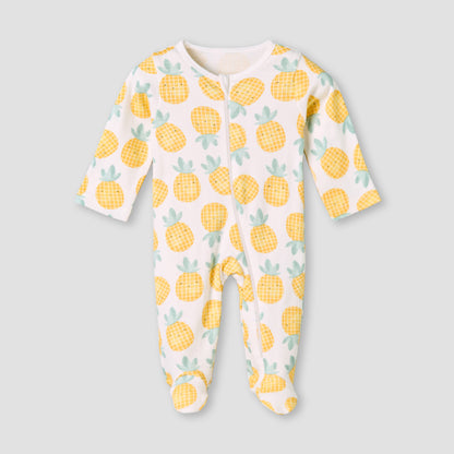 Pack of 3 Juniors Cotton Round Neck Long Sleeves Sleepsuit with Zip Closure