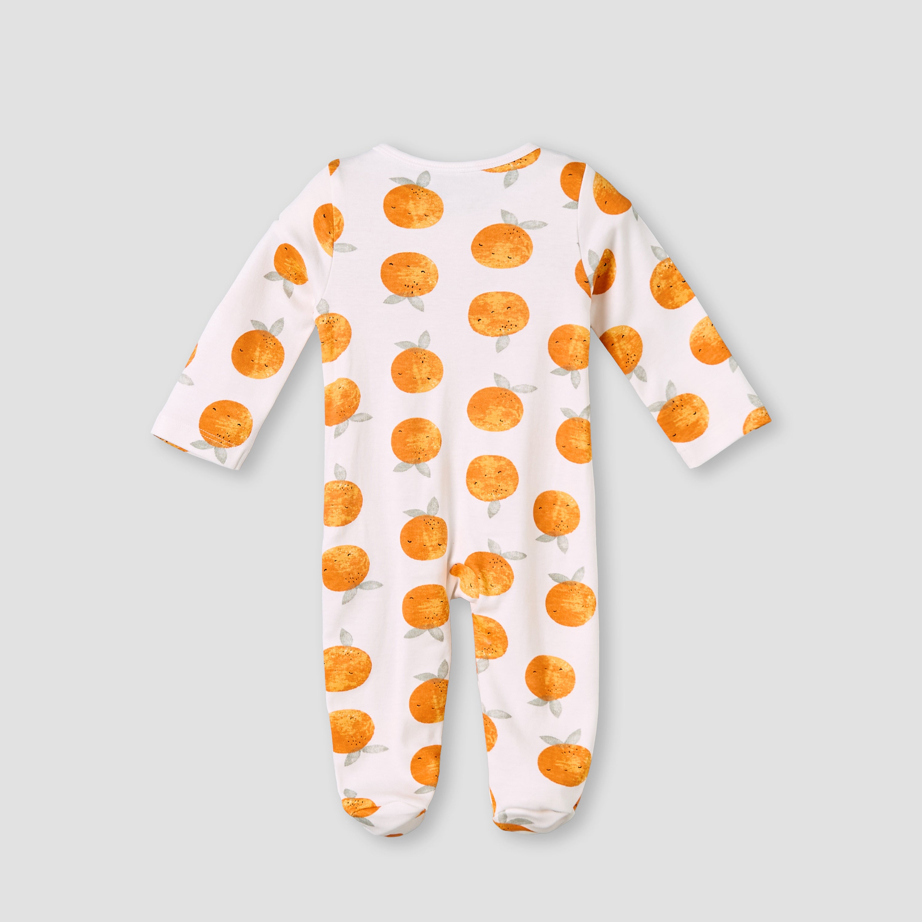 Pack of 3 Juniors Cotton Round Neck Long Sleeves Sleepsuit with Zip Closure