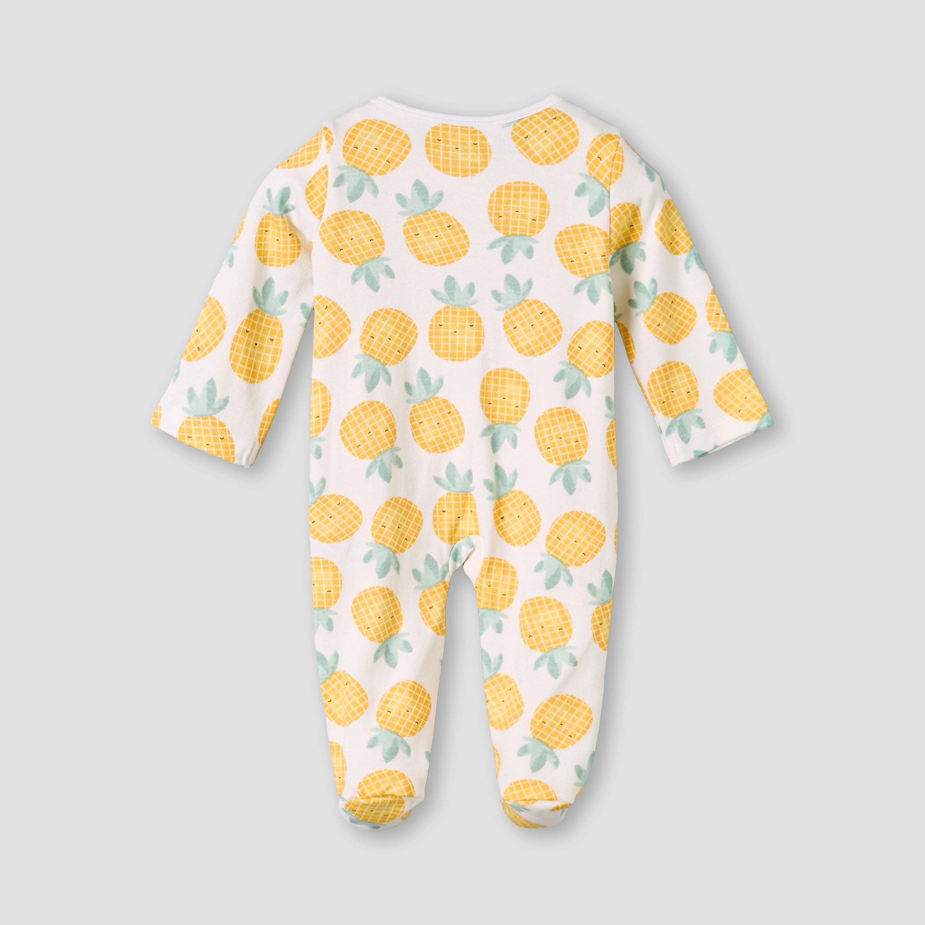 Pack of 3 Juniors Cotton Round Neck Long Sleeves Sleepsuit with Zip Closure