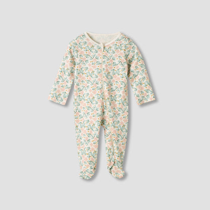 Juniors Floral Print Sleepsuit with Long Sleeves - Set of 5