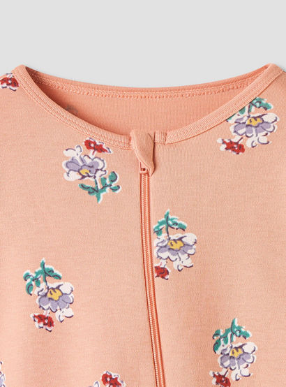 Juniors Floral Print Sleepsuit with Long Sleeves - Set of 5-baby-girls-clothing-nightwear-sleepsuits-image-7