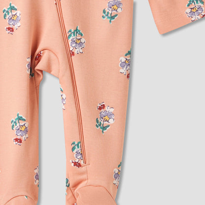 Juniors Floral Print Sleepsuit with Long Sleeves - Set of 5