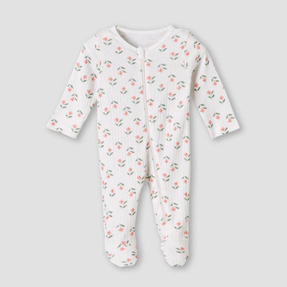 Pack of 3 Juniors Cotton Round Neck Long Sleeves Sleepsuit with Zip Closure