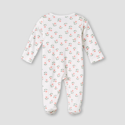 Pack of 3 Juniors Cotton Round Neck Long Sleeves Sleepsuit with Zip Closure
