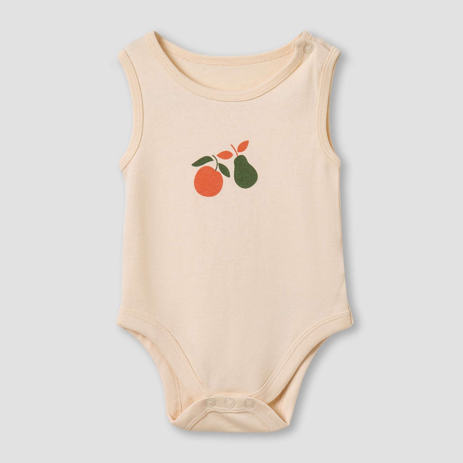 Pack of 5 Juniors Cotton Round Neck Sleeveless Bodysuit with Fruit Print