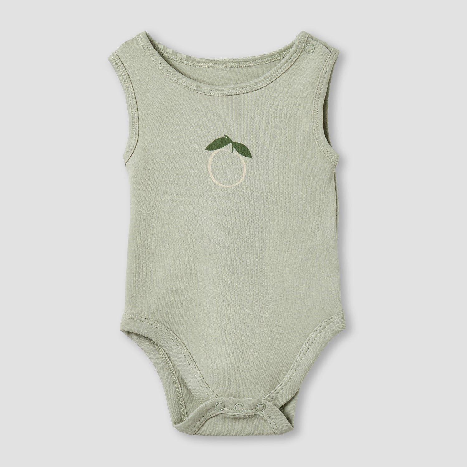 Pack of 5 Juniors Cotton Round Neck Sleeveless Bodysuit with Fruit Print