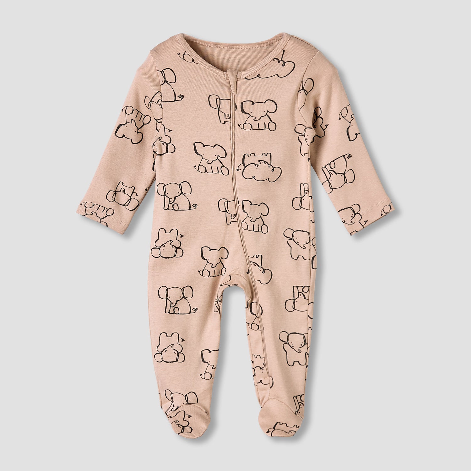 Pack of 3 Juniors Round Neck Long Sleeves Sleepsuit with Print