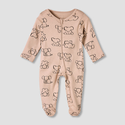 Pack of 3 Juniors Round Neck Long Sleeves Sleepsuit with Print