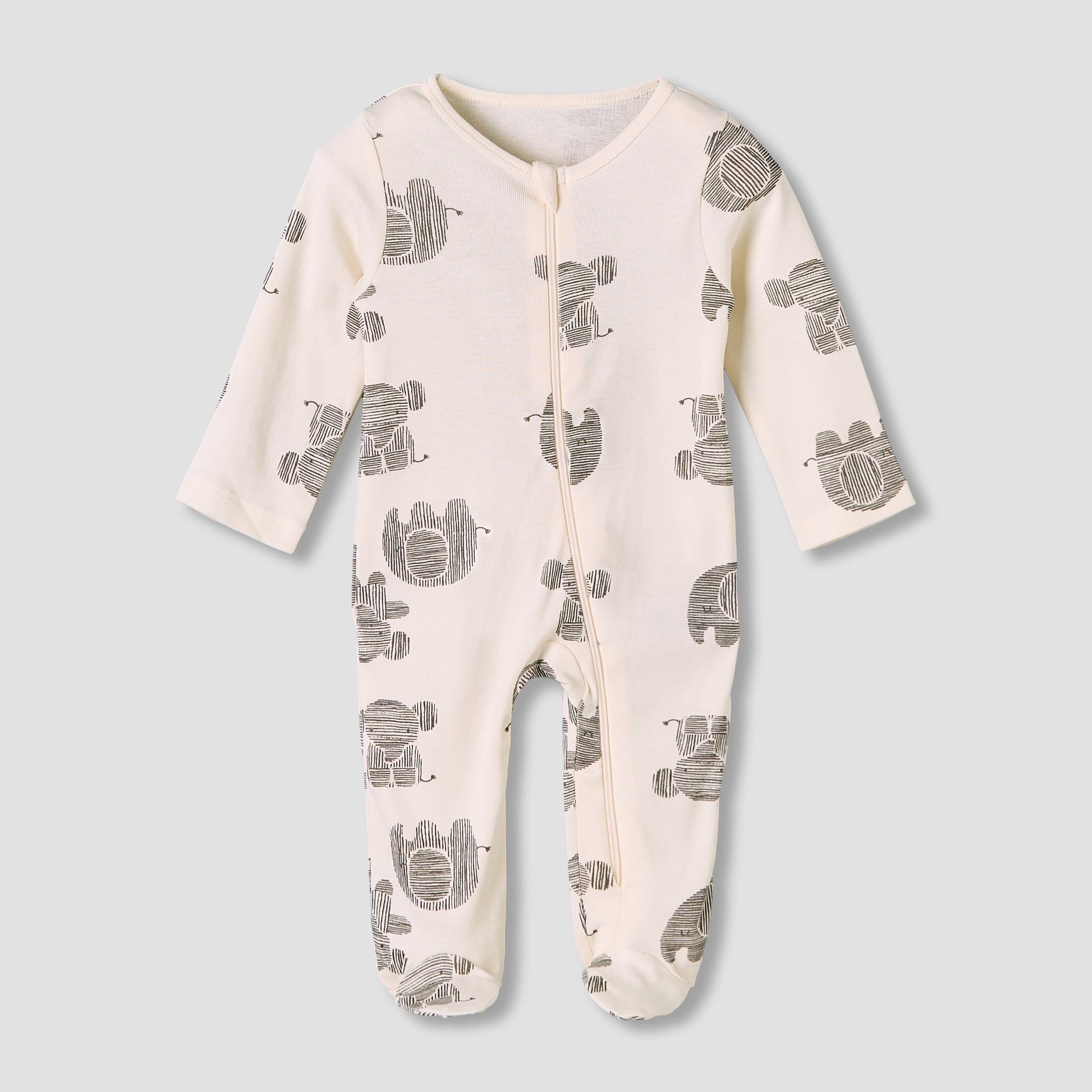 Pack of 3 Juniors Round Neck Long Sleeves Sleepsuit with Print
