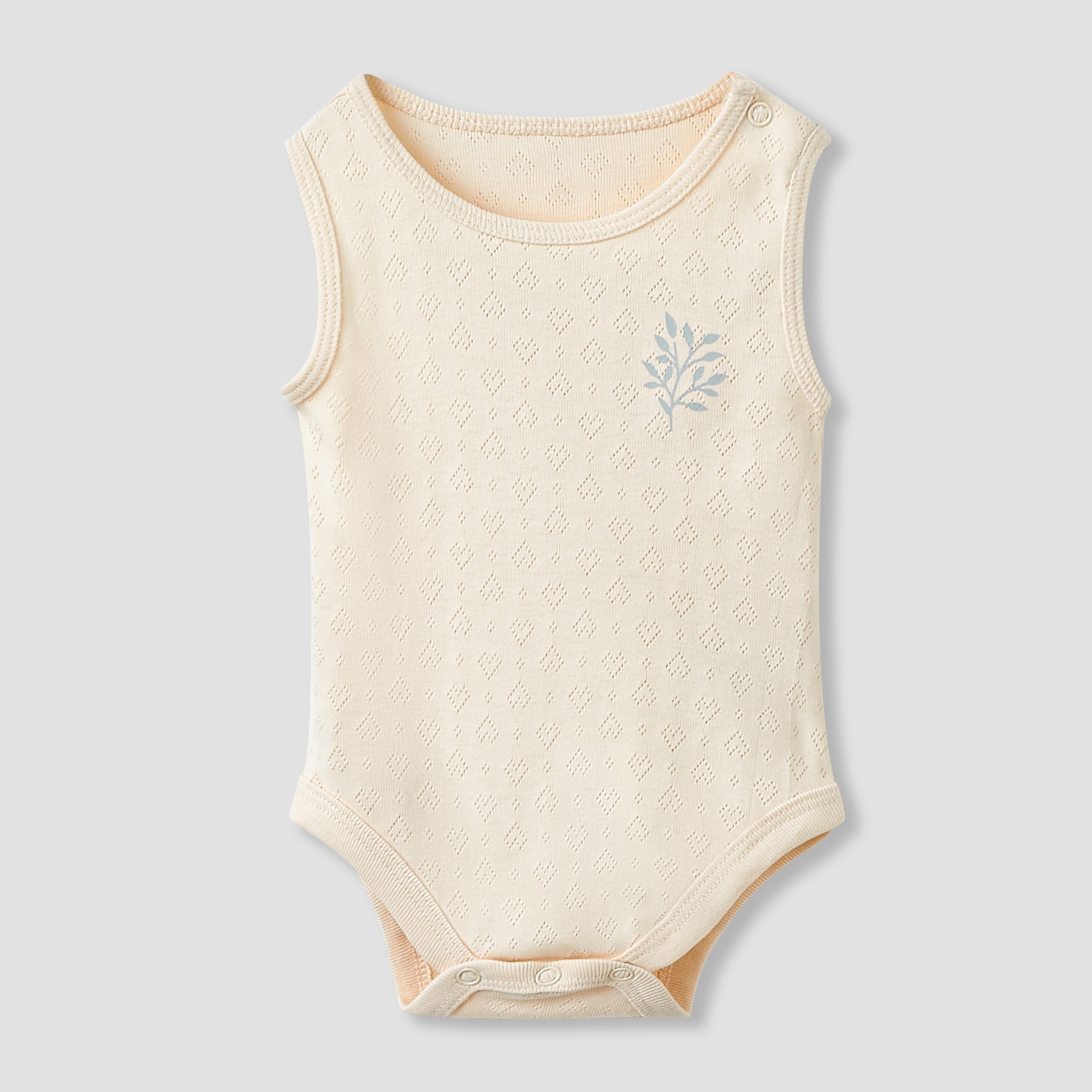 Juniors Round Neck Bodysuit with Snap Button Closure - Cotton - Sleeveless - Set of 5