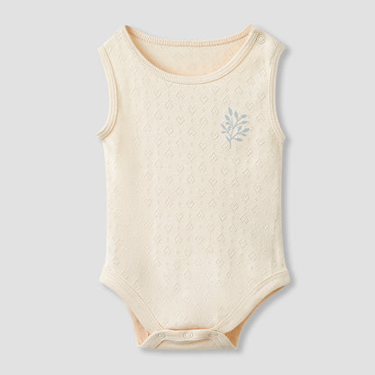 Juniors Round Neck Bodysuit with Snap Button Closure - Cotton - Sleeveless - Set of 5