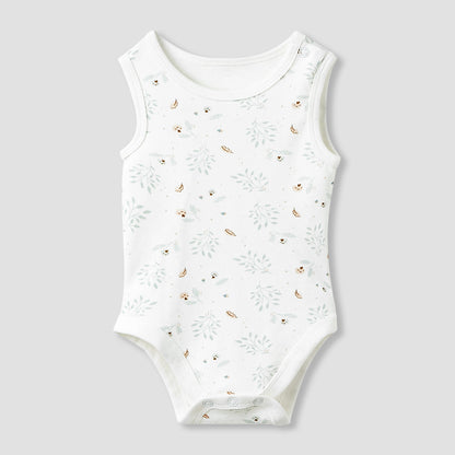 Juniors Round Neck Bodysuit with Snap Button Closure - Cotton - Sleeveless - Set of 5