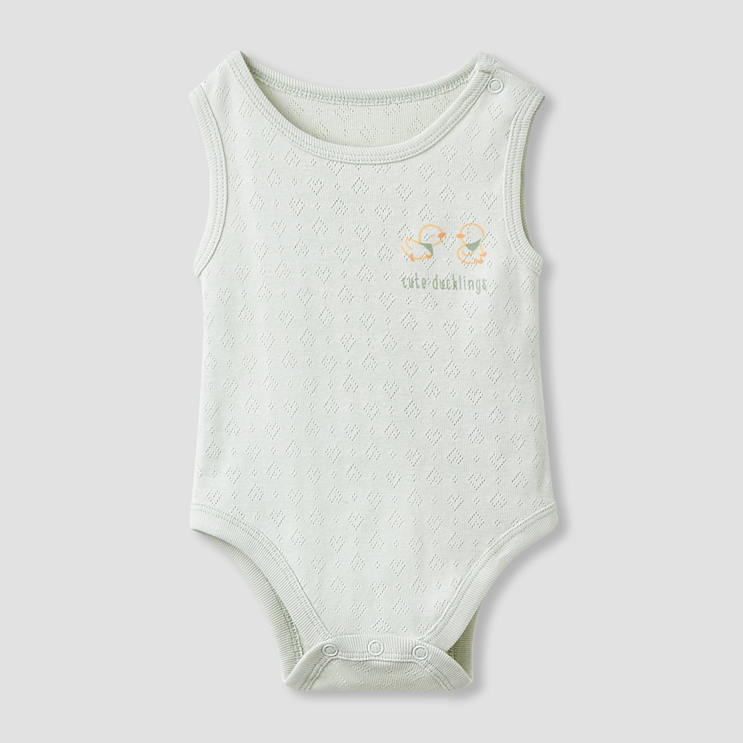 Juniors Round Neck Bodysuit with Snap Button Closure - Cotton - Sleeveless - Set of 5