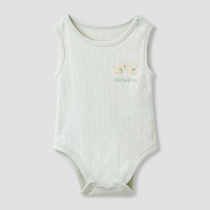 Juniors Round Neck Bodysuit with Snap Button Closure - Cotton - Sleeveless - Set of 5
