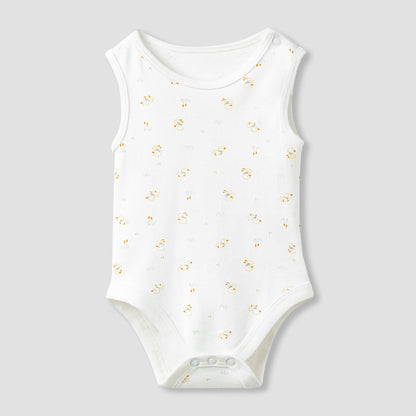 Juniors Round Neck Bodysuit with Snap Button Closure - Cotton - Sleeveless - Set of 5