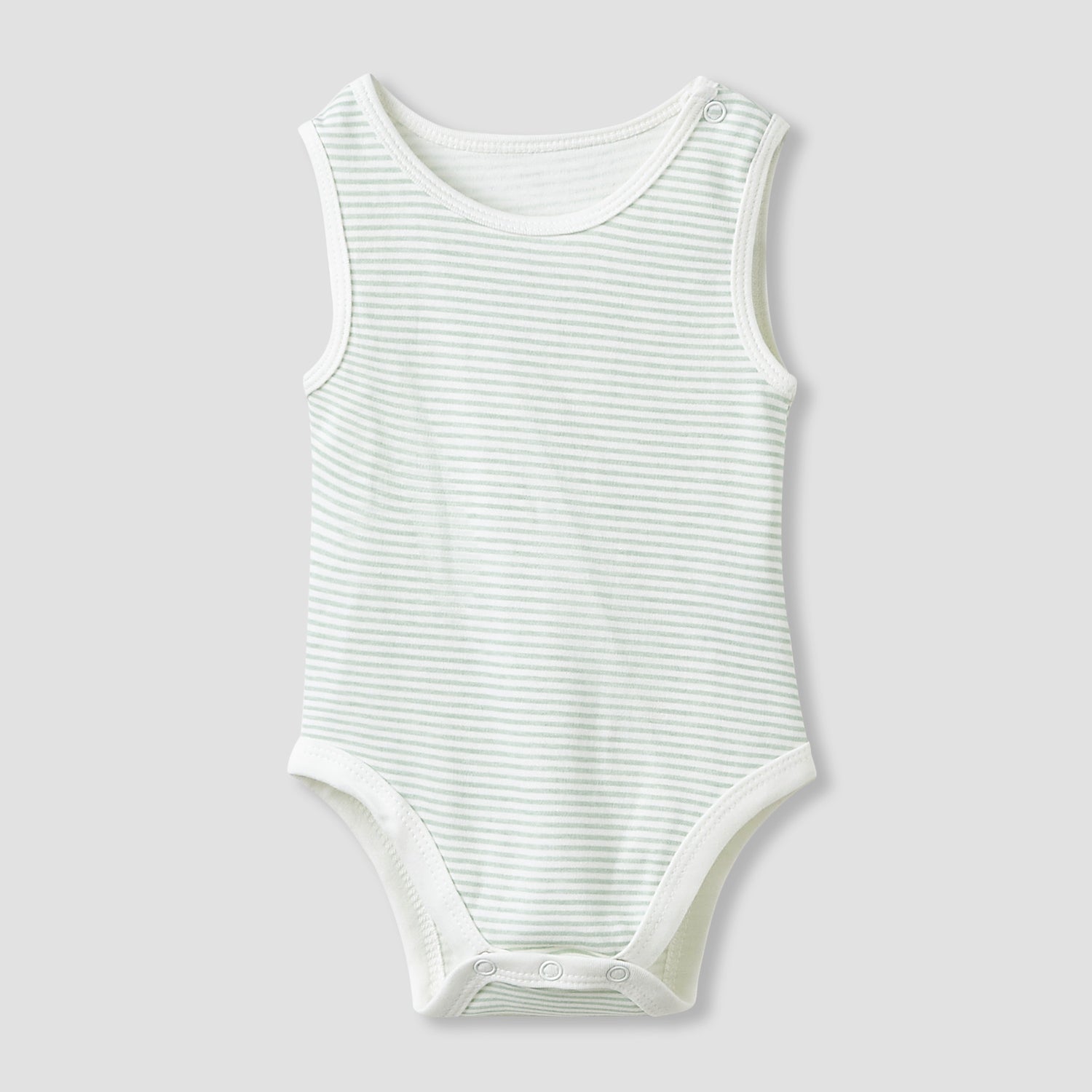 Juniors Round Neck Bodysuit with Snap Button Closure - Cotton - Sleeveless - Set of 5