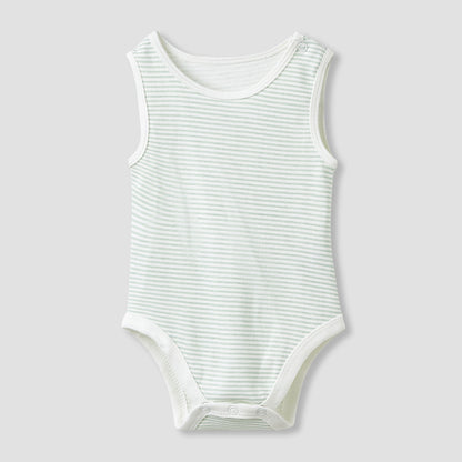 Juniors Round Neck Bodysuit with Snap Button Closure - Cotton - Sleeveless - Set of 5