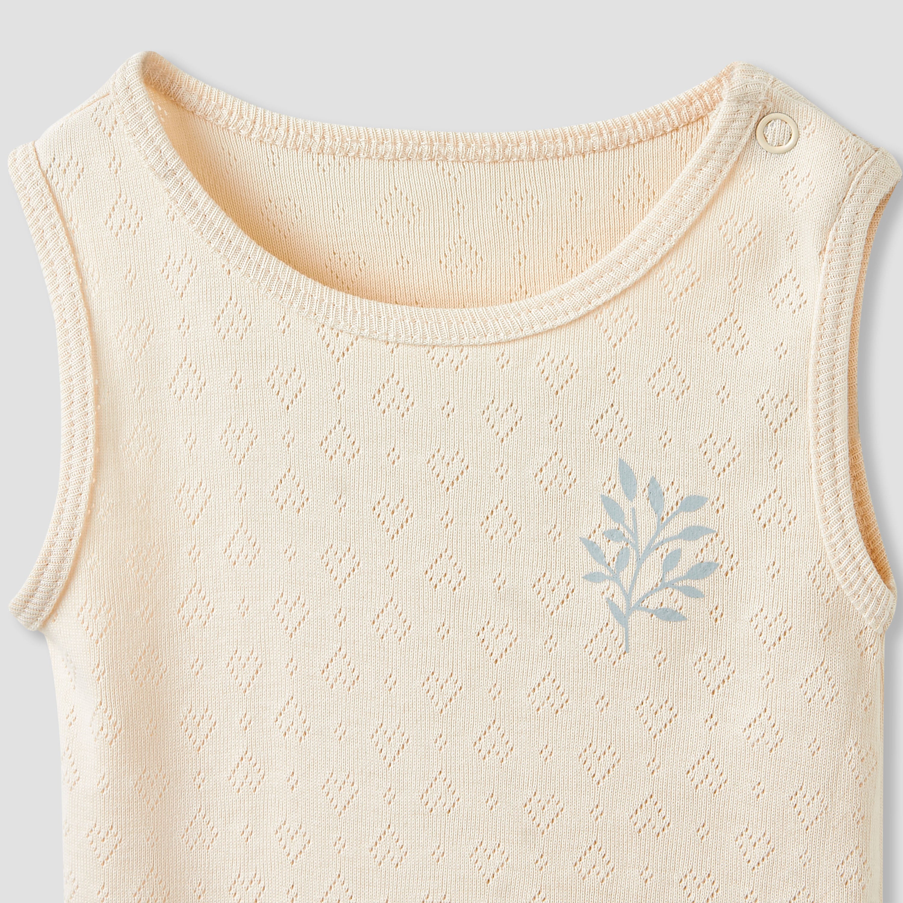 Juniors Round Neck Bodysuit with Snap Button Closure - Cotton - Sleeveless - Set of 5