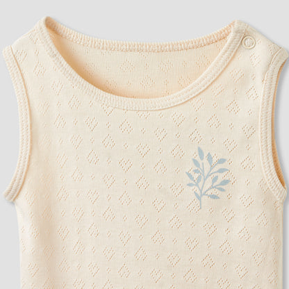 Juniors Round Neck Bodysuit with Snap Button Closure - Cotton - Sleeveless - Set of 5