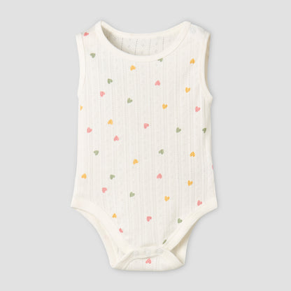 Pack of 5 Juniors Cotton Sleeveless Bodysuit with Fun Print