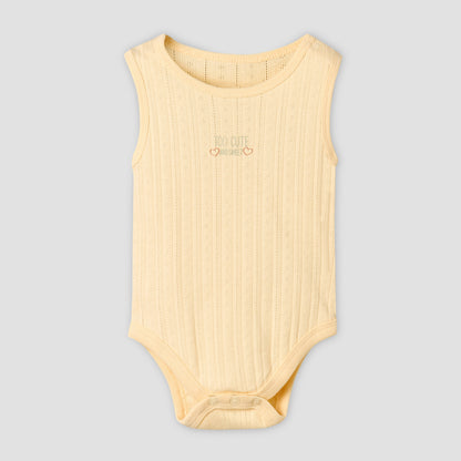 Pack of 5 Juniors Cotton Sleeveless Bodysuit with Fun Print