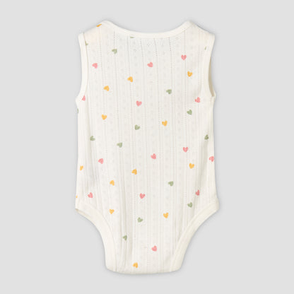 Pack of 5 Juniors Cotton Sleeveless Bodysuit with Fun Print