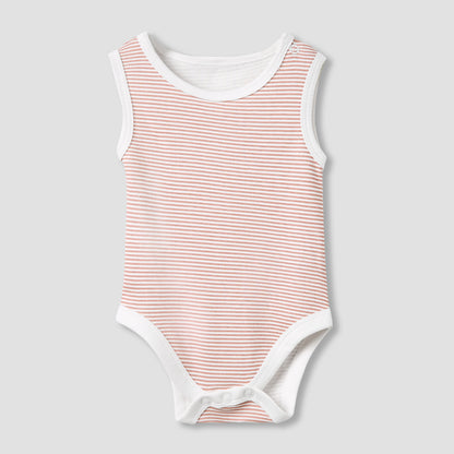 Juniors Round Neck Bodysuit with Snap Button Closure - Cotton - Sleeveless - Set of 5