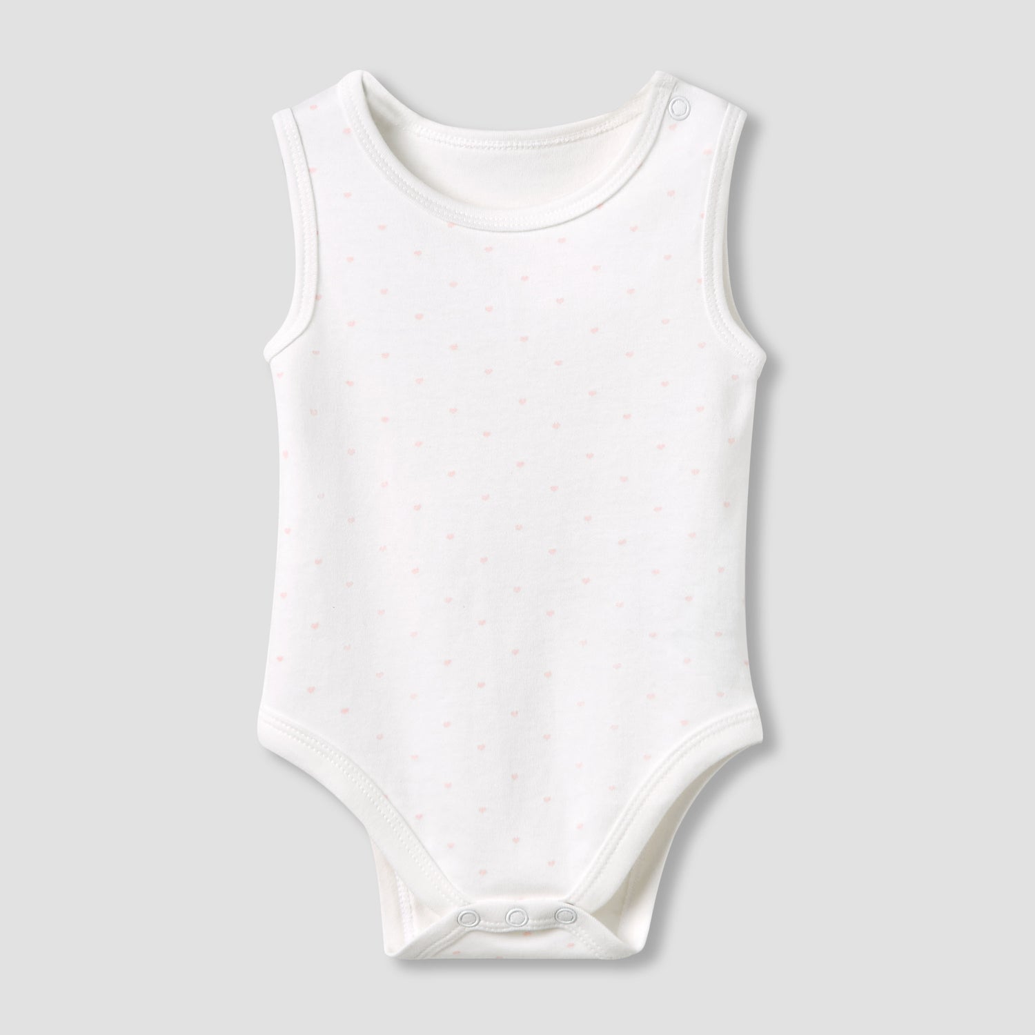Juniors Round Neck Bodysuit with Snap Button Closure - Cotton - Sleeveless - Set of 5