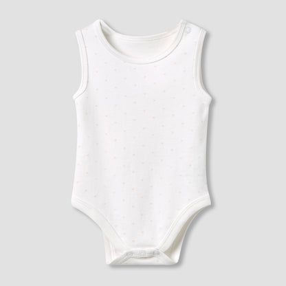 Juniors Round Neck Bodysuit with Snap Button Closure - Cotton - Sleeveless - Set of 5