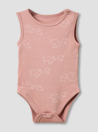 Juniors Round Neck Bodysuit with Snap Button Closure - Cotton - Sleeveless - Set of 5-promo_babyshop_Buy2for115_UAE130126-image-6