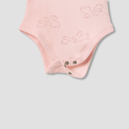 Juniors Round Neck Bodysuit with Snap Button Closure - Cotton - Sleeveless - Set of 5