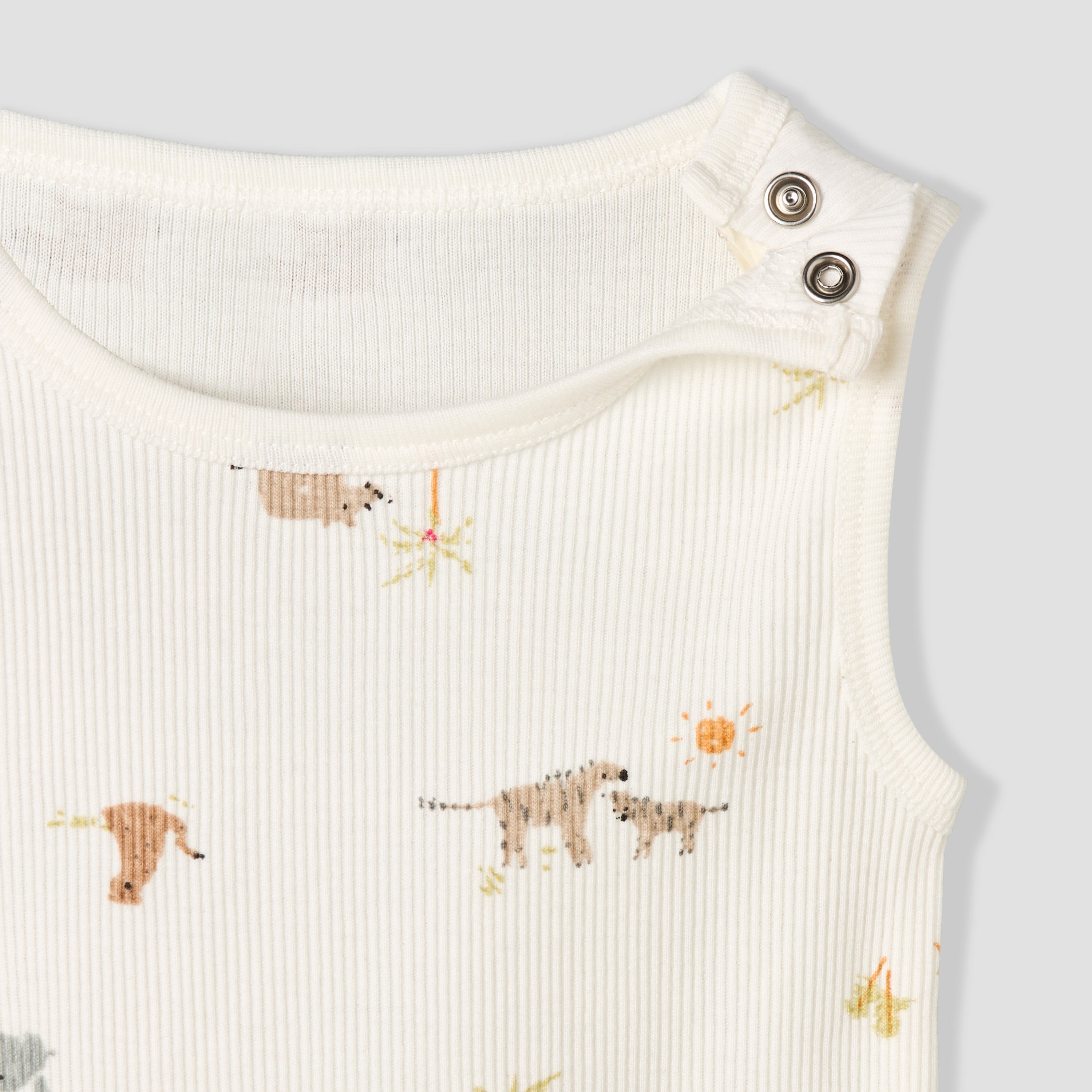 Pack of 5 Juniors Round Neck Sleeveless Bodysuit with Animal Print