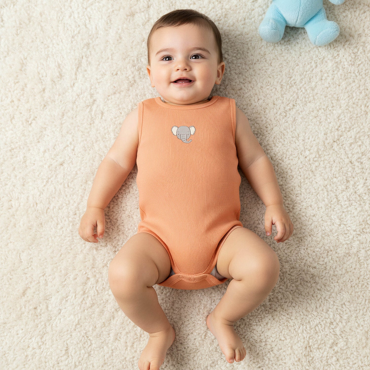 Pack of 5 Juniors Round Neck Sleeveless Bodysuit with Animal Print