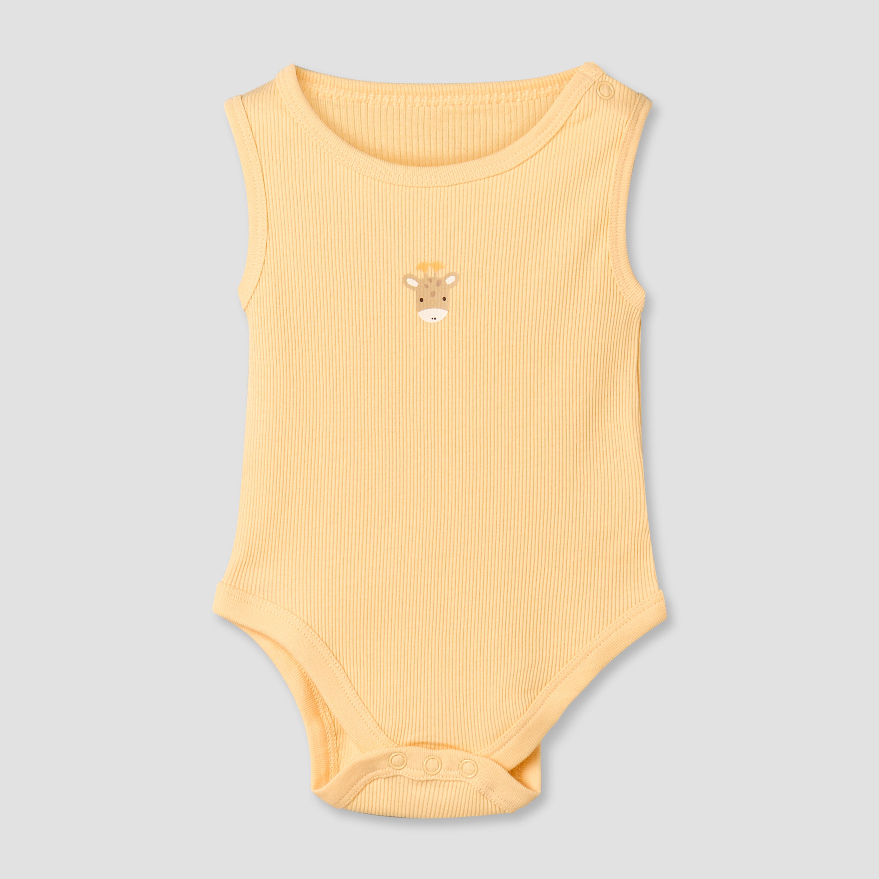 Pack of 5 Juniors Round Neck Sleeveless Bodysuit with Animal Print