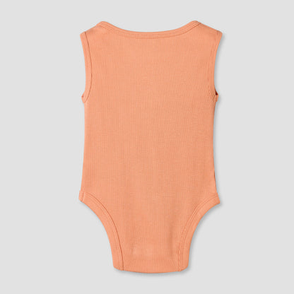 Pack of 5 Juniors Round Neck Sleeveless Bodysuit with Animal Print