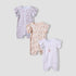 Juniors Crew Neck Romper with Print - Cotton - Short Sleeves - Set of 3 - Multicolour / 12-18 mths