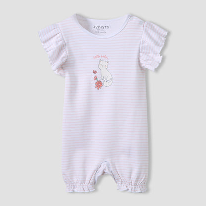 Juniors Crew Neck Romper with Print - Cotton - Short Sleeves - Set of 3