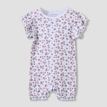 Juniors Crew Neck Romper with Print - Cotton - Short Sleeves - Set of 3