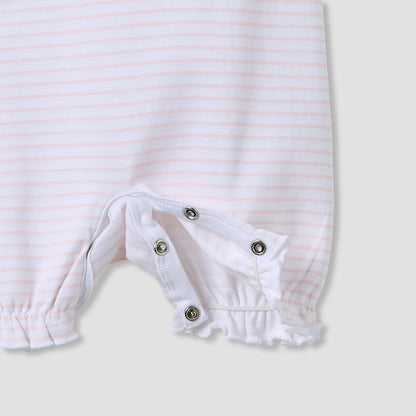 Juniors Crew Neck Romper with Print - Cotton - Short Sleeves - Set of 3