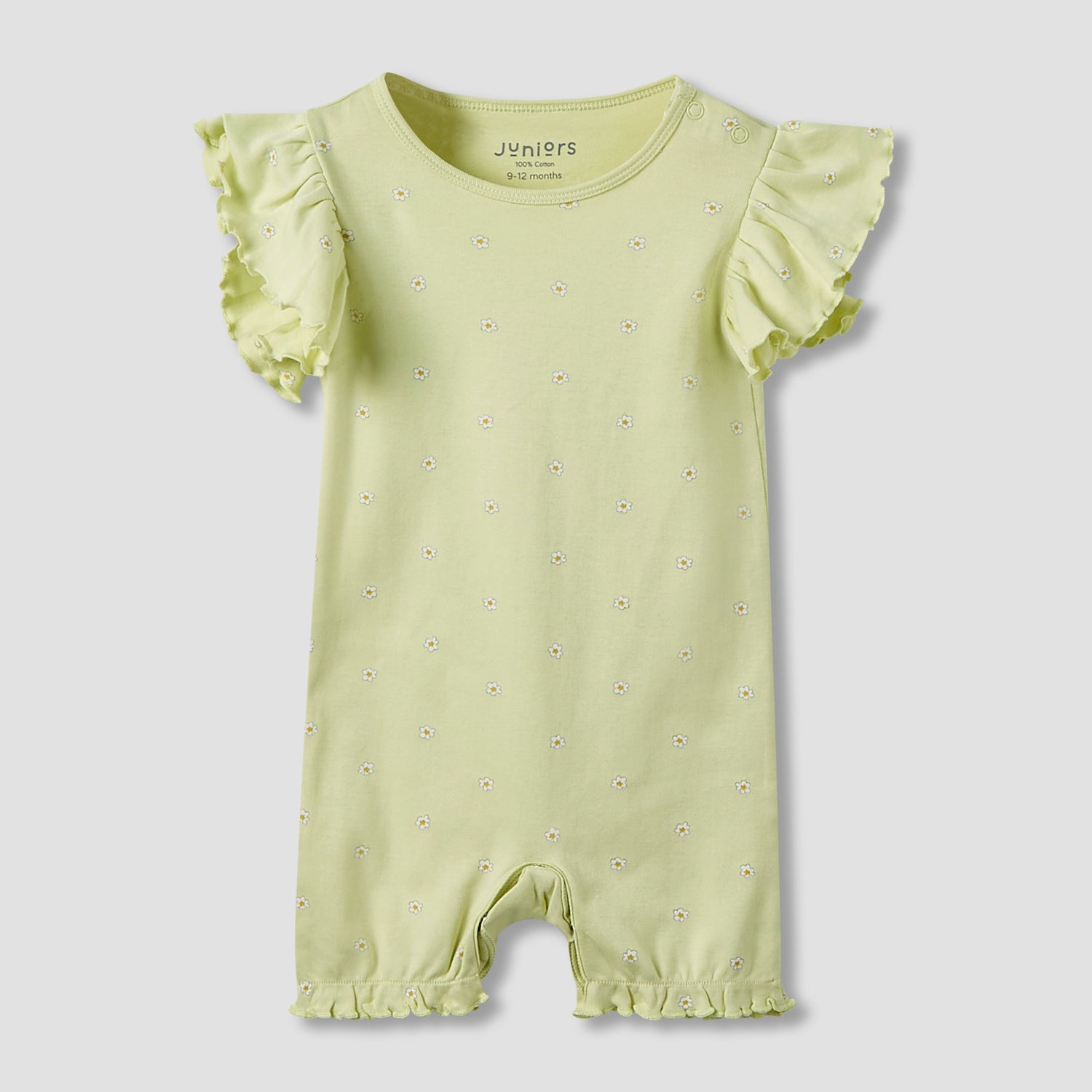Juniors Crew Neck Romper with Print - Cotton - Short Sleeves - Set of 3