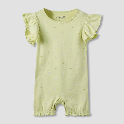 Juniors Crew Neck Romper with Print - Cotton - Short Sleeves - Set of 3
