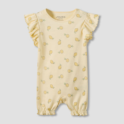 Juniors Crew Neck Romper with Print - Cotton - Short Sleeves - Set of 3