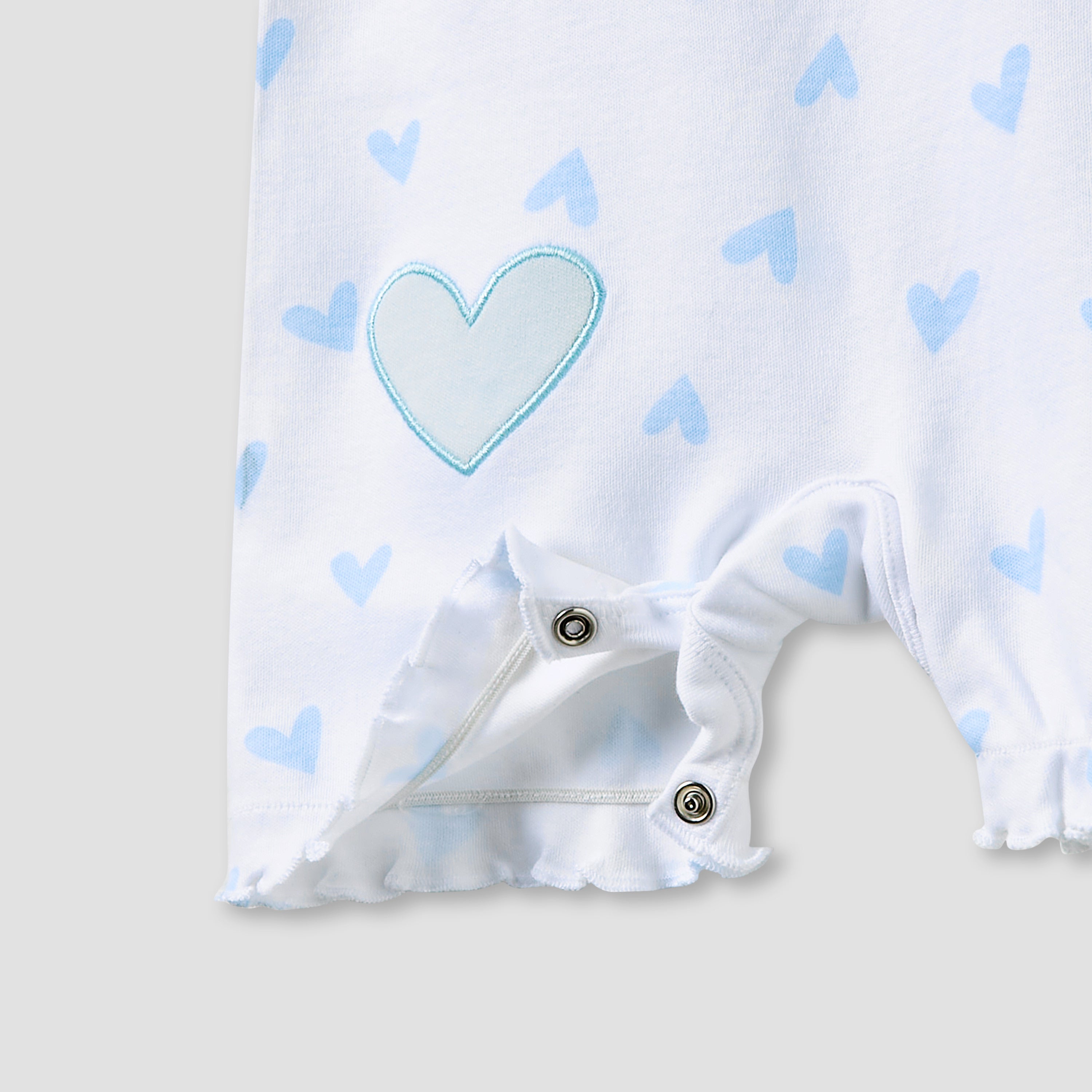 Juniors Crew Neck Romper with Print - Cotton - Short Sleeves - Set of 3