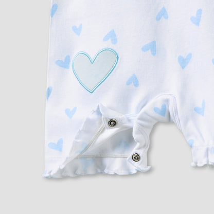 Juniors Crew Neck Romper with Print - Cotton - Short Sleeves - Set of 3