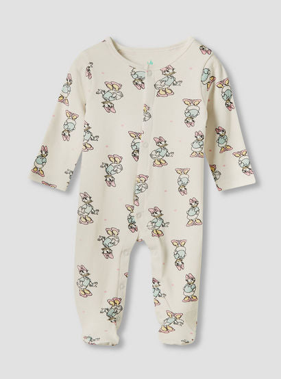 Disney Round Neck Sleepsuit with Closed Feet - Cotton - Long Sleeves - Set of 3-baby-girls-clothing-nightwear-sleepsuits-image-2
